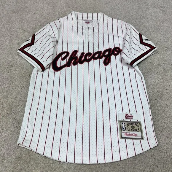 Mitchell & Ness Jersey Red White Chicago Men's Size Small - Picture 5 of 11